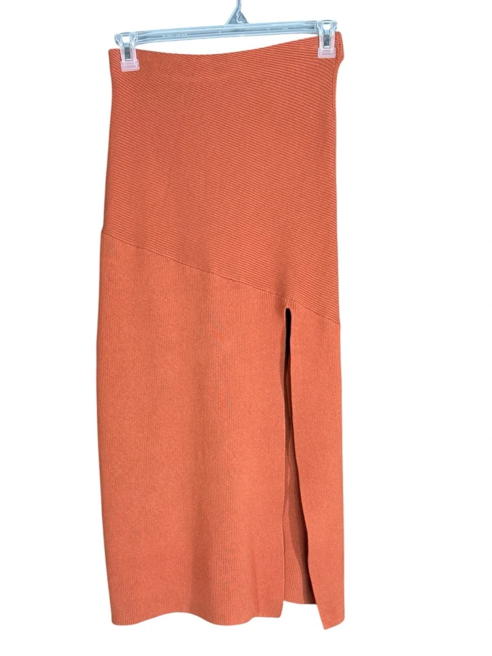 Free People FP Beach Kailee Sweater Midi Skirt Terracotta Ribbed Knit M